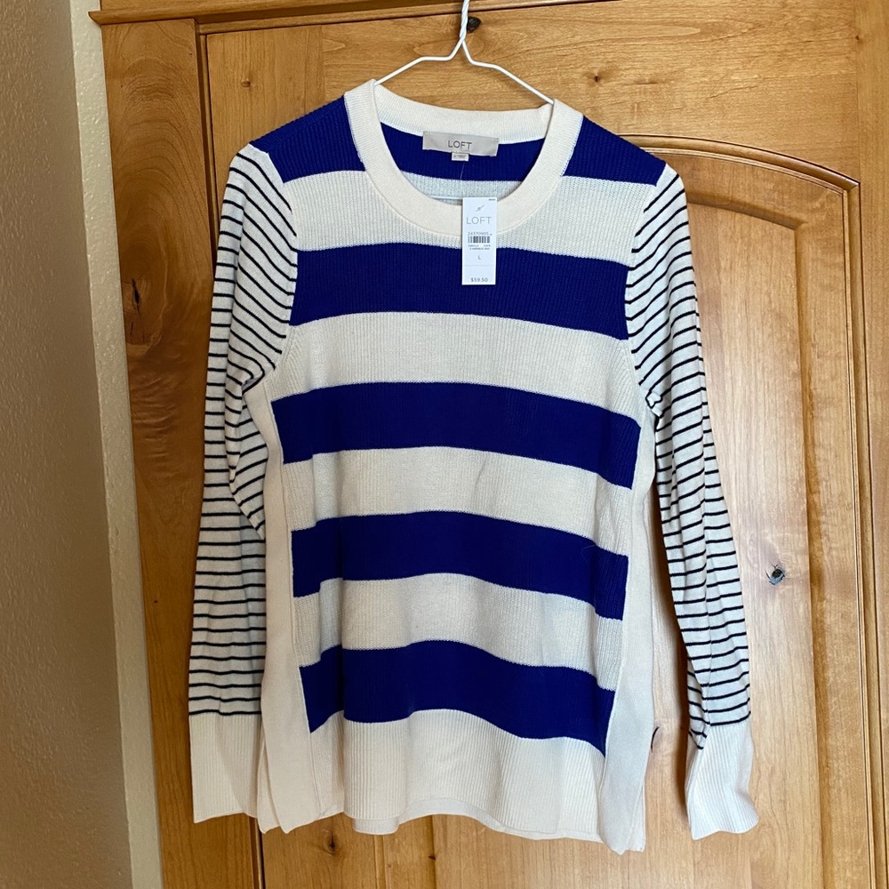 Loft mixed strip sweater